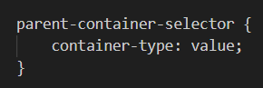 Image of example code defining the container